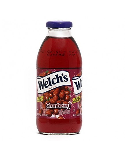 WELCH'S CRANBERRY JUICE  GLASS BOTTLE  16 OZ. - 12 CT.